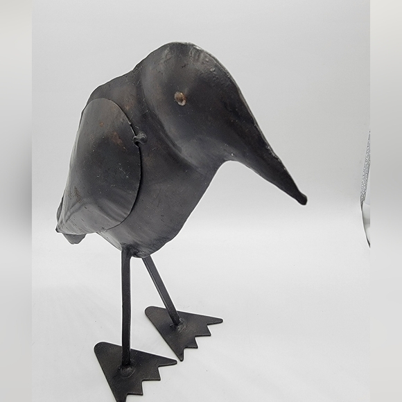 VINTAGE metal Raven and coaster set - Picture 4 of 7